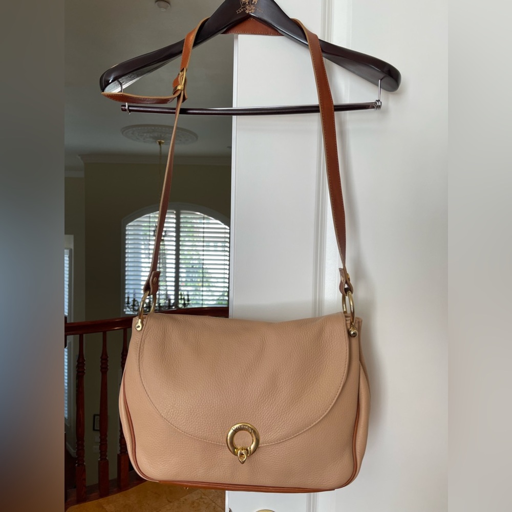 Soft leather shoulder bag from Valentina, Italy. Has a small defect not visible.